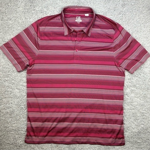 Cutter & Buck Shirt Mens Large Polo Activewear Moisture Wicking Bright Golf - Picture 1 of 5